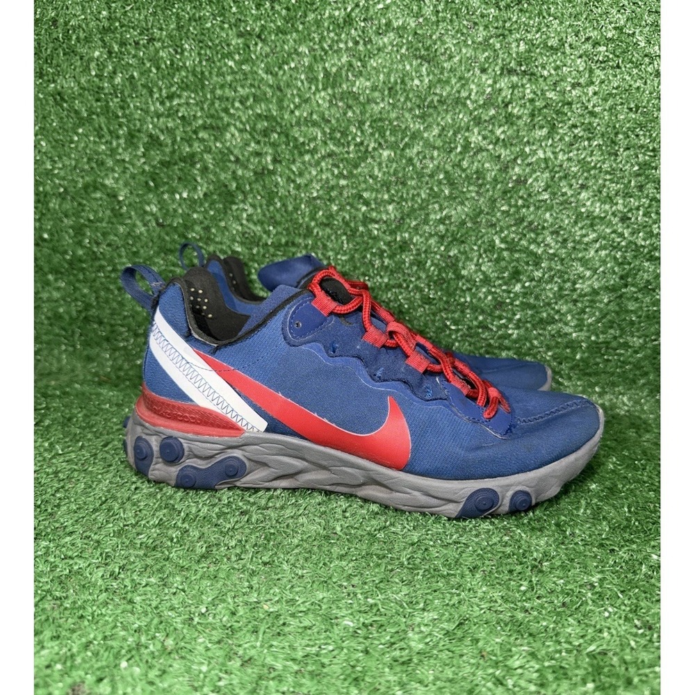Nike React Element 55 Womens Size 6.5 Blue Red Running Shoes Walking Sneakers